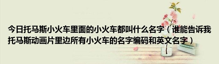 今日托马斯小火车里面的小火车都叫什么名字（谁能告诉我托马斯动画片里边所有小火车的名字编码和英文名字）