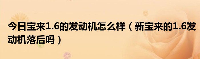今日宝来1.6的发动机怎么样（新宝来的1.6发动机落后吗）