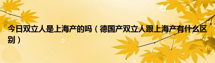 今日双立人是上海产的吗（德国产双立人跟上海产有什么区别）