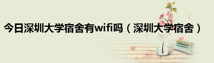 今日深圳大学宿舍有wifi吗（深圳大学宿舍）