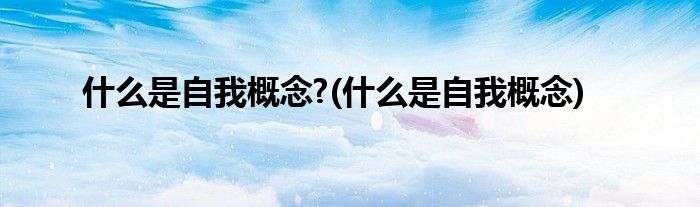 什么是自我概念?(什么是自我概念)