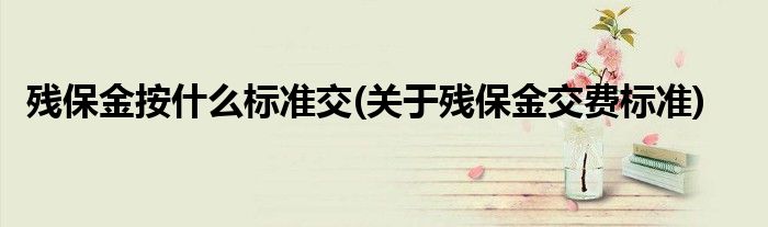 残保金按什么标准交(关于残保金交费标准)