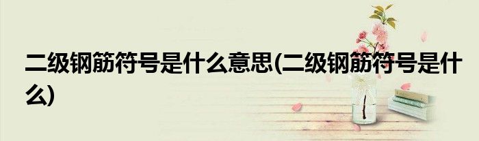 二级钢筋符号是什么意思(二级钢筋符号是什么)