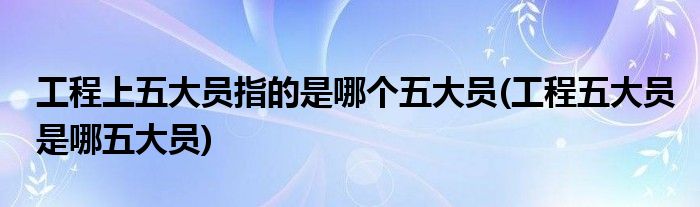 工程上五大员指的是哪个五大员(工程五大员是哪五大员)
