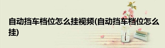 自动挡车档位怎么挂视频(自动挡车档位怎么挂)