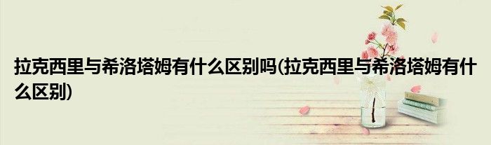 拉克西里与希洛塔姆有什么区别吗(拉克西里与希洛塔姆有什么区别)