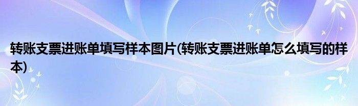 转账支票进账单填写样本图片(转账支票进账单怎么填写的样本)