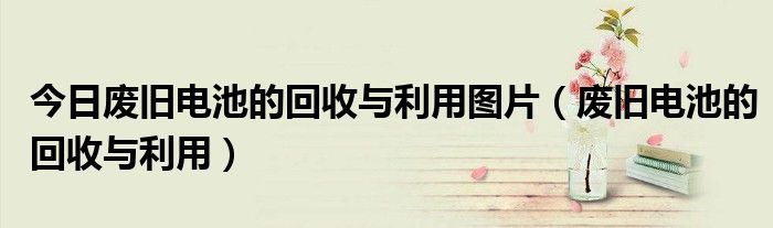 今日废旧电池的回收与利用图片（废旧电池的回收与利用）