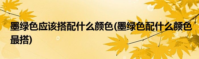墨绿色应该搭配什么颜色(墨绿色配什么颜色最搭)