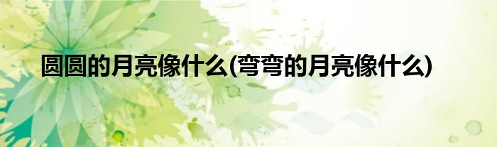 圆圆的月亮像什么(弯弯的月亮像什么)