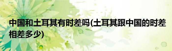 中国和土耳其有时差吗(土耳其跟中国的时差相差多少)