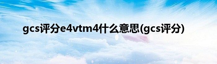 gcs评分e4vtm4什么意思(gcs评分)