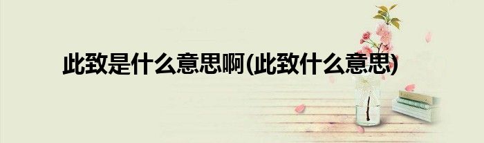 此致是什么意思啊(此致什么意思)