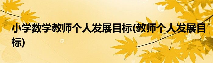 小学数学教师个人发展目标(教师个人发展目标)