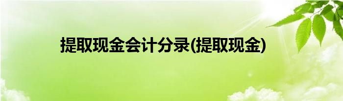 提取现金会计分录(提取现金)