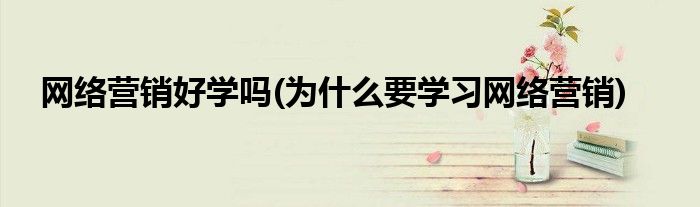 网络营销好学吗(为什么要学习网络营销)
