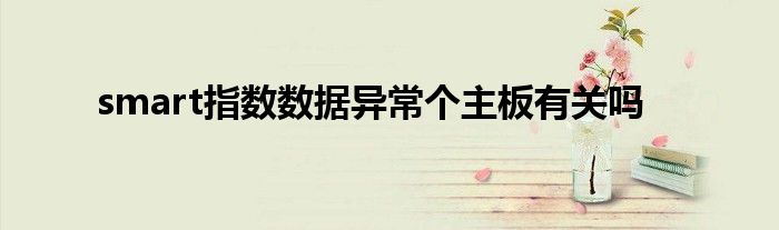smart指数数据异常个主板有关吗