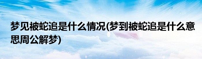 梦见被蛇追是什么情况(梦到被蛇追是什么意思周公解梦)
