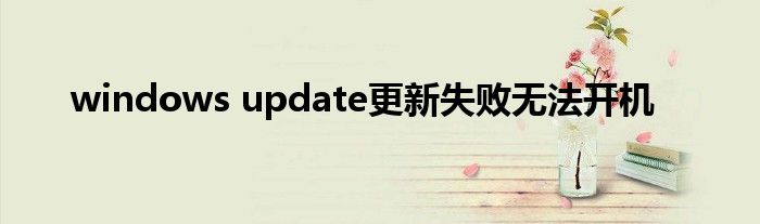 windows update更新失败无法开机