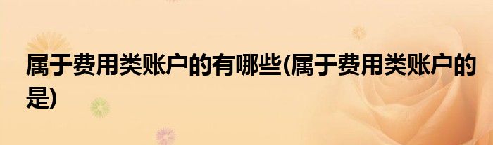 属于费用类账户的有哪些(属于费用类账户的是)