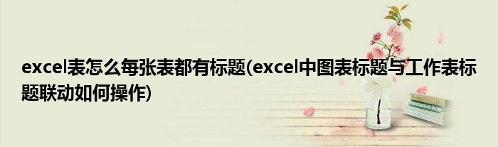 excel表怎么每张表都有标题(excel中图表标题与工作表标题联动如何操作)