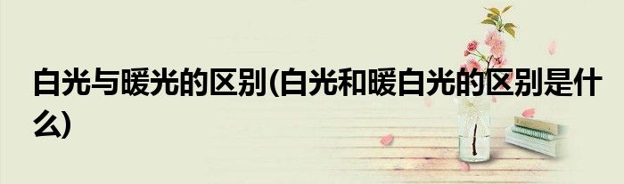 白光与暖光的区别(白光和暖白光的区别是什么)