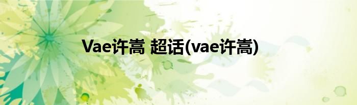 Vae许嵩 超话(vae许嵩)