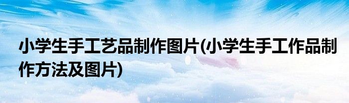 小学生手工艺品制作图片(小学生手工作品制作方法及图片)