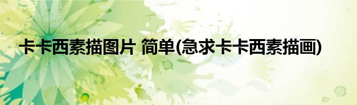 卡卡西素描图片 简单(急求卡卡西素描画)