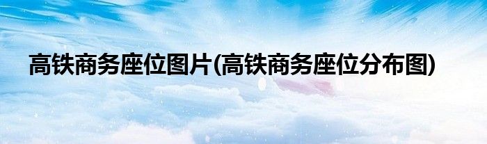 高铁商务座位图片(高铁商务座位分布图)