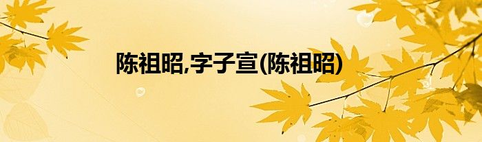 陈祖昭,字子宣(陈祖昭)