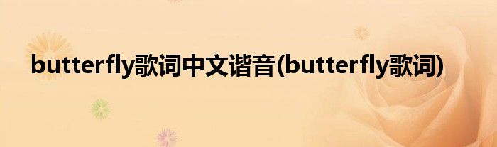 butterfly歌词中文谐音(butterfly歌词)