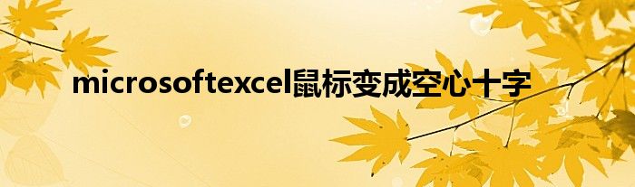 microsoftexcel鼠标变成空心十字