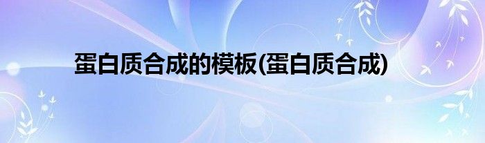 蛋白质合成的模板(蛋白质合成)