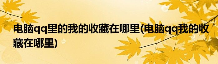 电脑qq里的我的收藏在哪里(电脑qq我的收藏在哪里)