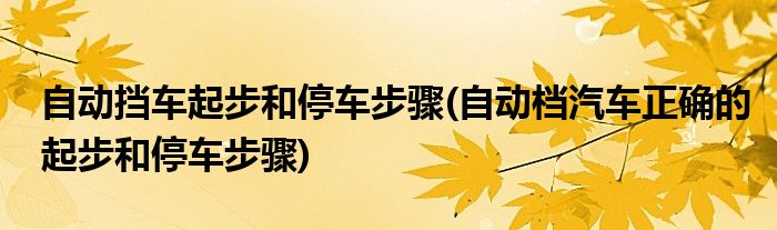 自动挡车起步和停车步骤(自动档汽车正确的起步和停车步骤)