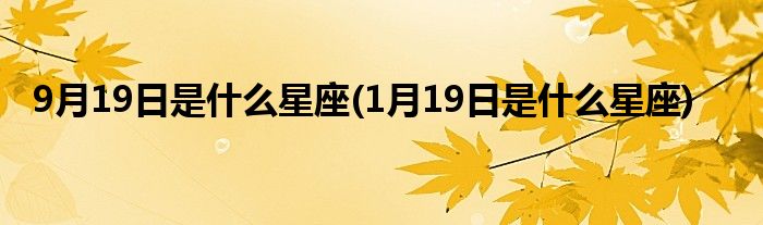 9月19日是什么星座(1月19日是什么星座)