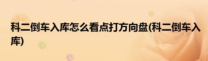 科二倒车入库怎么看点打方向盘(科二倒车入库)