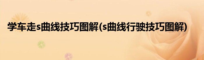学车走s曲线技巧图解(s曲线行驶技巧图解)