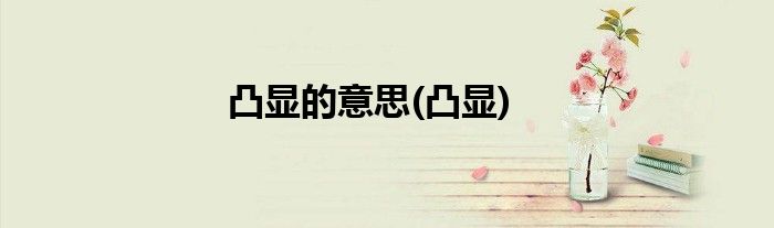 凸显的意思(凸显)