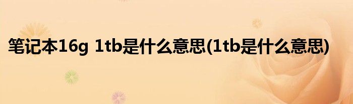 笔记本16g 1tb是什么意思(1tb是什么意思)