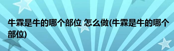 牛霖是牛的哪个部位 怎么做(牛霖是牛的哪个部位)