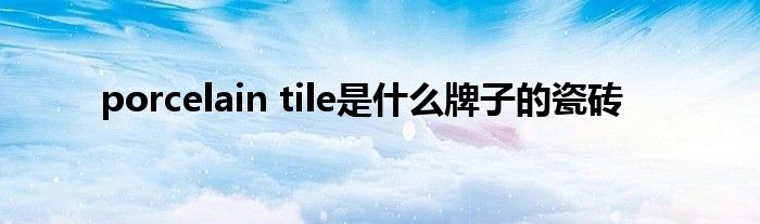 porcelain tile是什么牌子的瓷砖