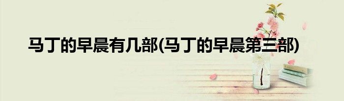 马丁的早晨有几部(马丁的早晨第三部)