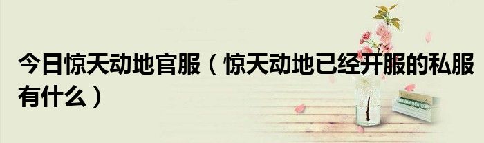 今日惊天动地官服（惊天动地已经开服的私服有什么）