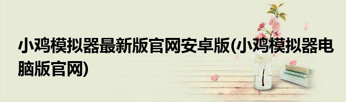 小鸡模拟器最新版官网安卓版(小鸡模拟器电脑版官网)
