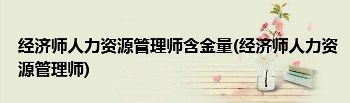 经济师人力资源管理师含金量(经济师人力资源管理师)