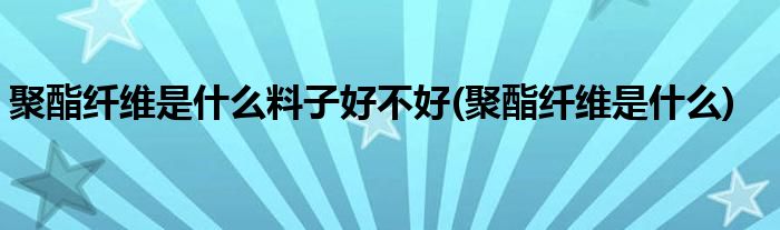 聚酯纤维是什么料子好不好(聚酯纤维是什么)