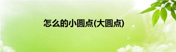 怎么的小圆点(大圆点)