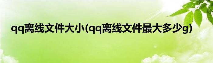 qq离线文件大小(qq离线文件最大多少g)